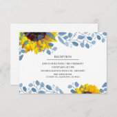 ブルーミング ブルー ボタニカル ウェディング レセプション カード (正面/裏面)