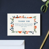 ブルーミング・ボタニカルズ オレンジ フラワーブライダルシャワー サンキューカード