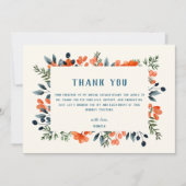 ブルーミング・ボタニカルズ オレンジ フラワーブライダルシャワー サンキューカード (正面)