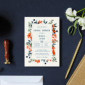 ブルーミング・ボタニカルズ オレンジ フラワーブライダルシャワー 招待状