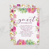 ブルーミングPinkフローラ結婚のゲスト情報 エンクロージャーカード (正面/裏面)