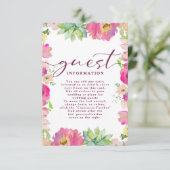 ブルーミングPinkフローラ結婚のゲスト情報 エンクロージャーカード (スタンド正面)