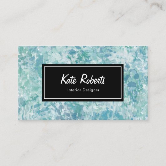 ブルーミンティウォーターカラー名刺 |クリエイティブ 名刺 (正面)