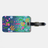 ブルーミントグラディエントガーデンフラワーズかわいらしデザイン ラゲッジタグ (裏面横)
