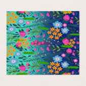 ブルーミントグラディエントガーデンフラワーズかわいらしデザイン 名刺 (外部フラット)