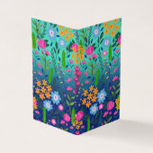 ブルーミントグラディエントガーデンフラワーズかわいらしデザイン 名刺 (外部)