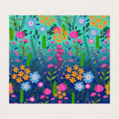 ブルーミントグラディエントガーデンフラワーズかわいらしデザイン 名刺 (内部フラット)