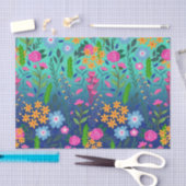 ブルーミントグラディエントガーデンフラワーズかわいらしデザイン 薄葉紙 (クラフト)