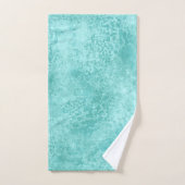 ブルーミントシーグリーンコーラルテクスチャ バスタオルセット (ハンドタオル)