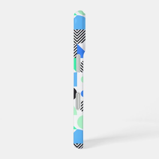 ブルーミントパーソナライズされたモダンジオメトリック iPhone 16ケース (右側面)