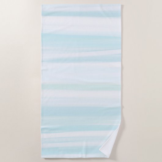 ブルーミントホワイトビーチイウォーター色 ビーチタオル (正面)