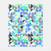 ブルーミントモダン幾何学的 フリースブランケット (正面)