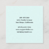 ブルーミントモダン金ゴールドスパークルズ名刺 スクエア名刺 (裏面)