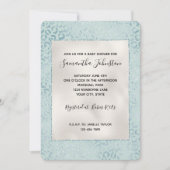 ブルーミントレオパードプリントグリッター 招待状 (正面)