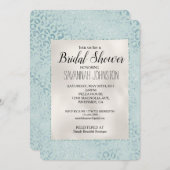 ブルーミントレオパードプリントグリッター 招待状 (正面/裏面)