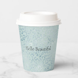 ブルーミントレオパードプリントグリッター 紙コップ