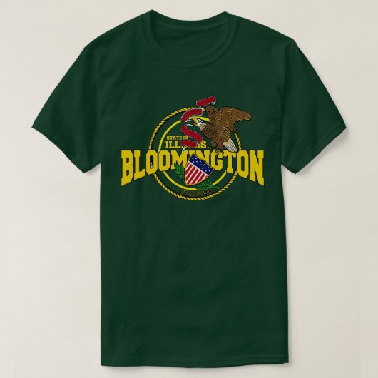 ブルーミントンイリノイ州ギフトUSA Tシャツ (デザイン正面)