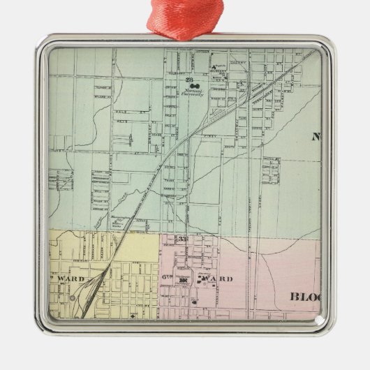 ブルーミントン·ノーマル·マップ メタルオーナメント (正面)