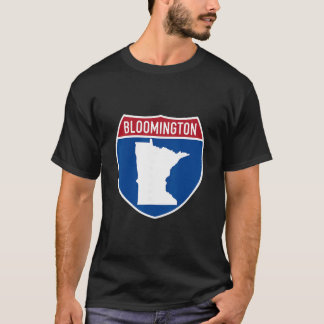 ブルーミントン ミネソタ州 マップ ハイウェイ 州間高速道路 サイン Tシャツ