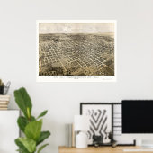 ブルーミントン， ILパノラママップ – 1867 ポスター (ホームオフィス)