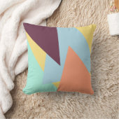 ブルーミント桃の黄色と濃い紫の幾何学的 クッション (ブランケット)