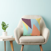 ブルーミント桃の黄色と濃い紫の幾何学的 クッション (椅子)