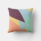 ブルーミント桃の黄色と濃い紫の幾何学的 クッション (裏面)