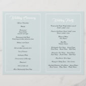 ブルーミント緑の水彩花結婚式プログラム (裏面)