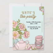 ブルーミント フラワーティーパーティー招待状 招待状 (正面)