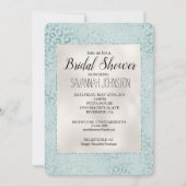 ブルーミント レオパードプリント グリッター 招待状 (正面)