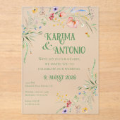 ブルーミン・ウィムシー・ワイルドフラワー アクリル招待状 (正面)