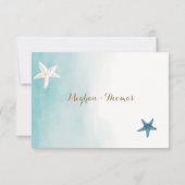 ブルーミール選択ソングリクエスト結婚の小さいRSVP ノートカード (裏面)