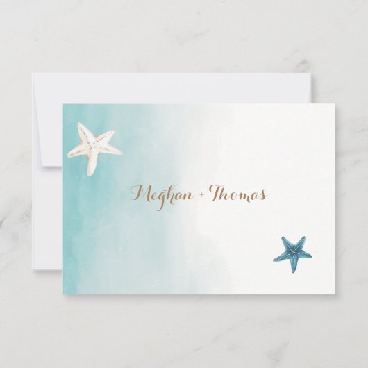 ブルーミール選択ソングリクエスト結婚の小さいRSVP ノートカード (裏面)