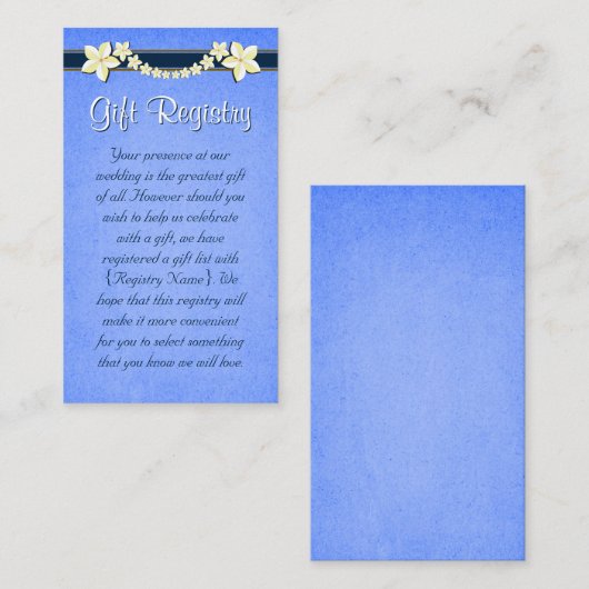 ブルーミ素朴ニの結婚ギフト登録 エンクロージャーカード (正面/裏面)