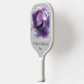 ブルームの上の紫ハロウィーンの魔女こうもり満月 ピックルボールラケット (左)