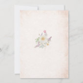 ブルームエレガントピンクの花の水彩ベビーB 招待状 (裏面)