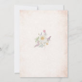 ブルームエレガントピンクの花の水彩ベビーB 招待状 (裏面)