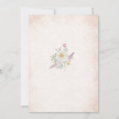 ブルームエレガントピンクの花の水彩ベビーB 招待状 (裏面)