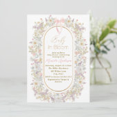 ブルームエレガントピンクの花の水彩ベビーB 招待状 (スタンド正面)