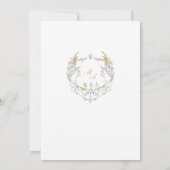 ブルームエレガントピンクの花の水彩ベビーB 招待状 (裏面)