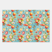 ブルームスケープ青3 ラッピングペーパーシート (正面)