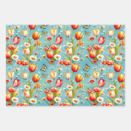 ブルームスケープ青3 ラッピングペーパーシート