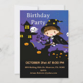 ブルームハロウィーン誕生日パーティーの少年のウィザード 招待状 (正面)