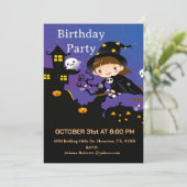 ブルームハロウィーン誕生日パーティーの少年のウィザード 招待状 (スタンド正面)