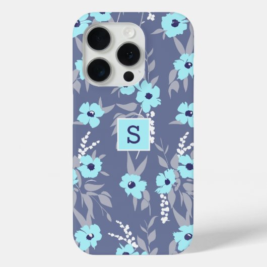 ブルームパターン モノグラム /イニシャル Case-Mate iPhoneケース (裏面)