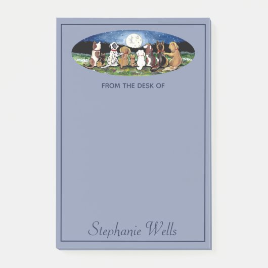 ブルームパーソナライズされたーンドッグズフレンドズカワイイ動物 ポストイット (正面)