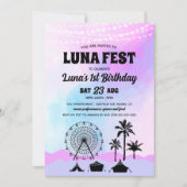 ブルームパープルミュージックフェスティバル誕生日 招待状 (正面)