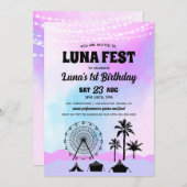 ブルームパープルミュージックフェスティバル誕生日 招待状 (正面/裏面)