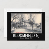 ブルームフィールドNJセンタースクール， 1910ヴィンテージ ポストカード (正面/裏面)