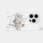 ブルームブックの植物画ラインアート iPhoneケース (裏面横)